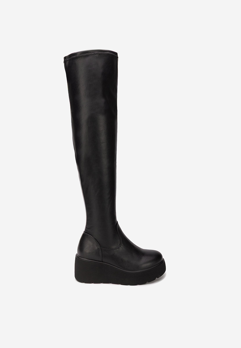 Cizme lungi peste genunchi Adeona negre Cizme lungi peste genunchi Adeona negre