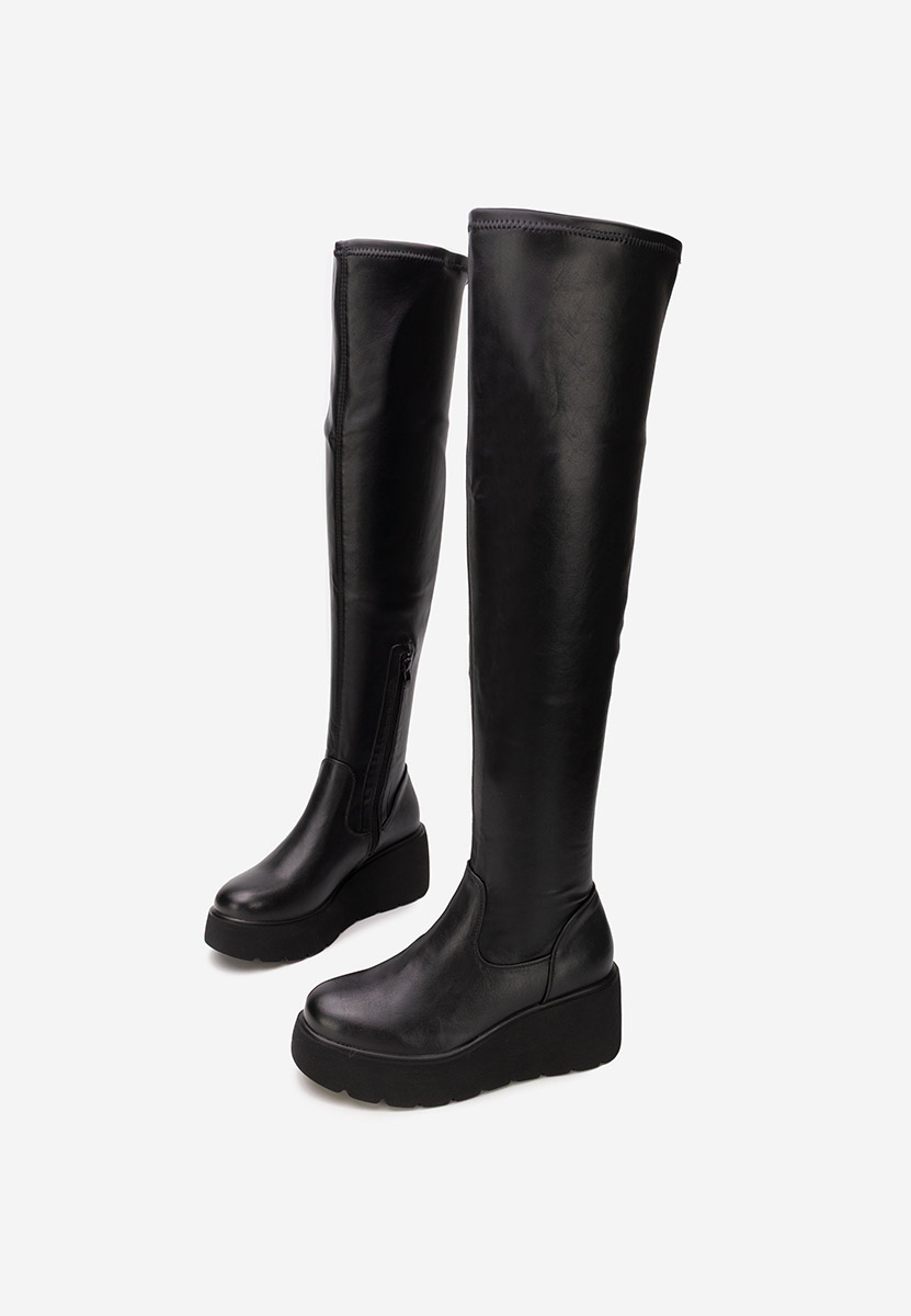 Cizme lungi peste genunchi Adeona negre Cizme lungi peste genunchi Adeona negre