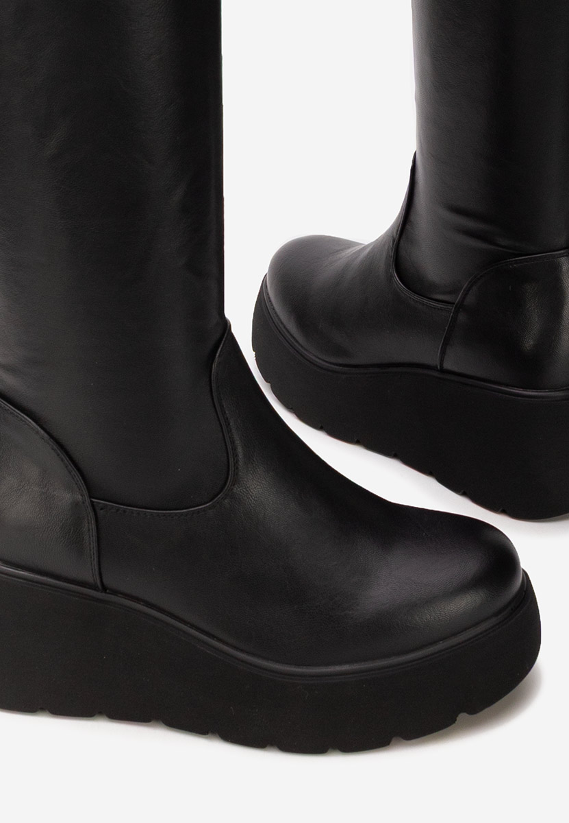 Cizme lungi peste genunchi Adeona negre Cizme lungi peste genunchi Adeona negre