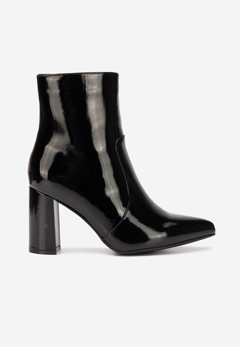 Botine cu toc gros Rahelia negre