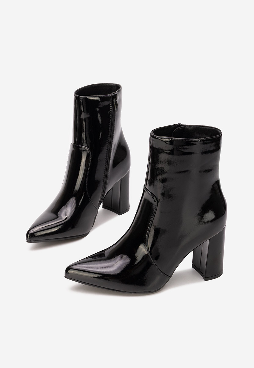 Botine cu toc gros Rahelia negre