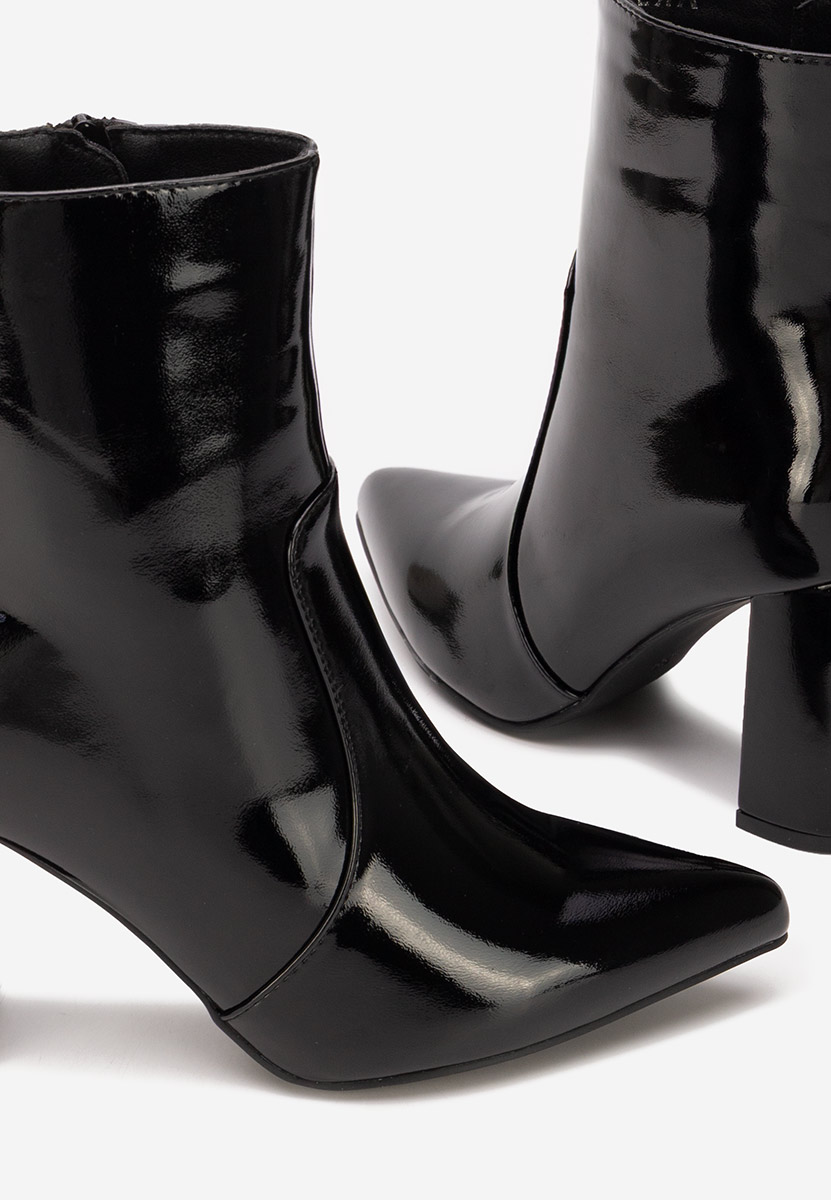 Botine cu toc gros Rahelia negre