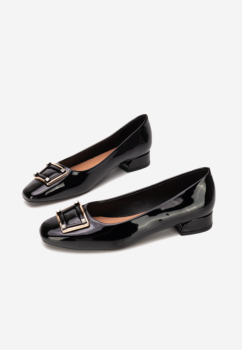 Pantofi cu toc mic Huana negri