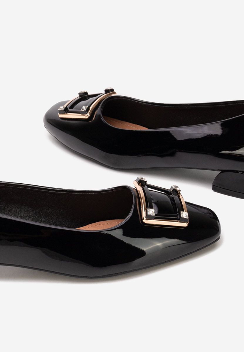 Pantofi cu toc mic Huana negri