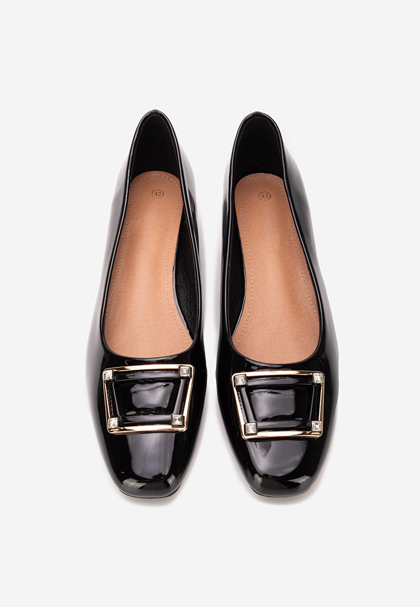 Pantofi cu toc mic Huana negri