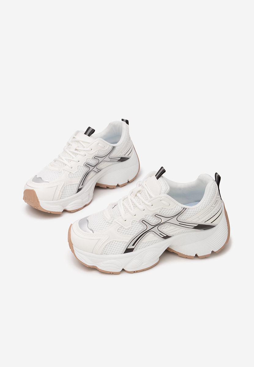 Sneakers cu platforma Kaliora albi