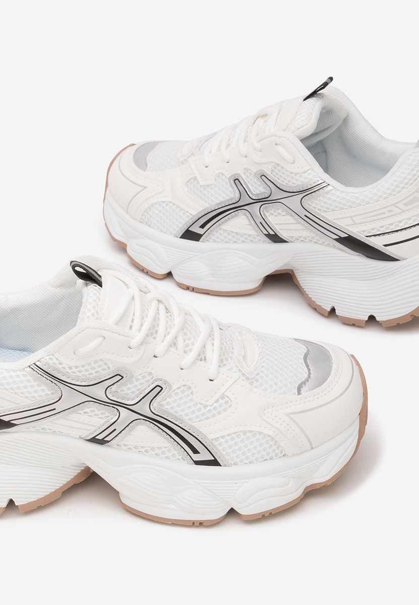 Sneakers cu platforma Kaliora albi