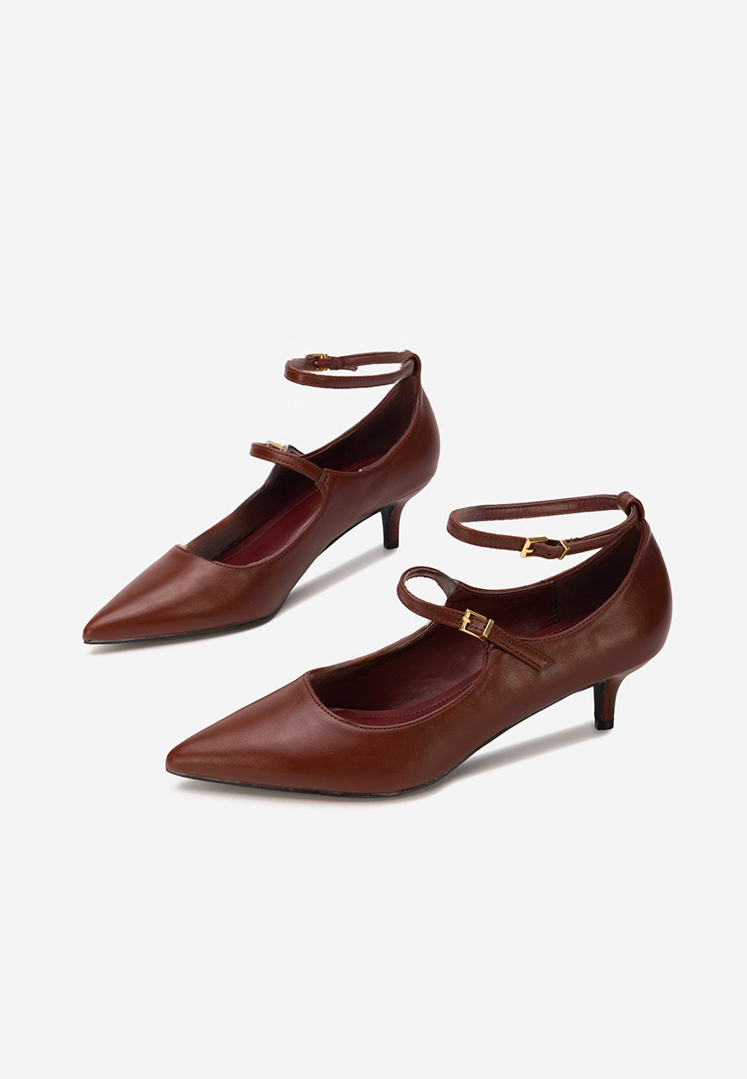 Pantofi cu toc mic Sarla grena Pantofi cu toc mic Sarla grena