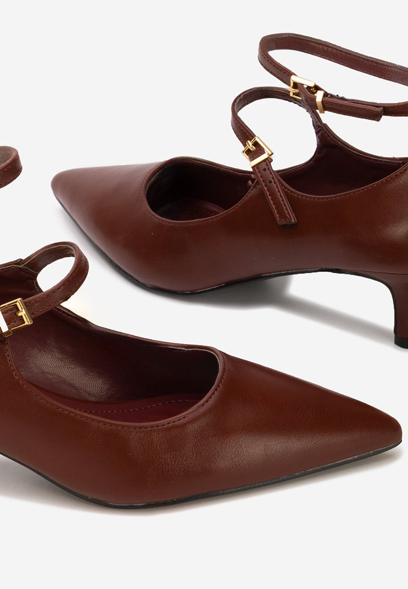 Pantofi cu toc mic Sarla grena Pantofi cu toc mic Sarla grena