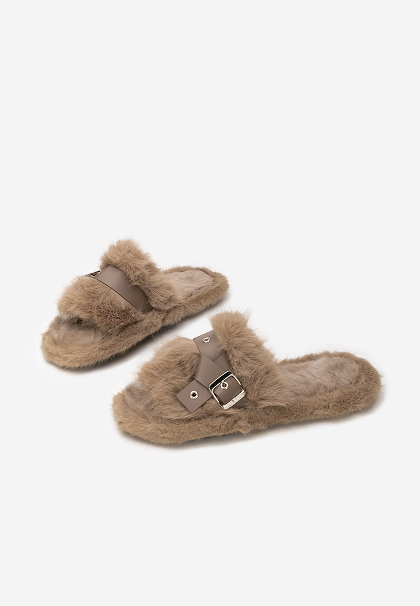 Papuci cu blanita Arlete kaki Papuci cu blanita Arlete kaki