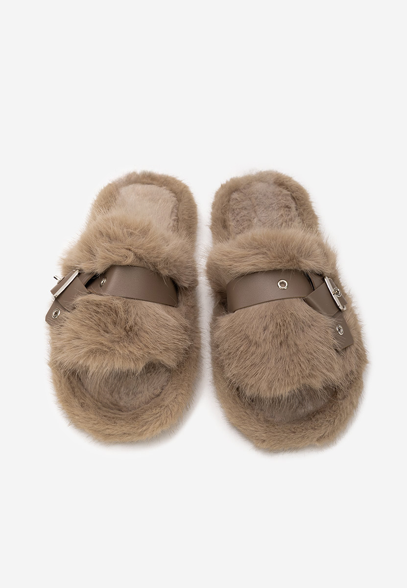 Papuci cu blanita Arlete kaki Papuci cu blanita Arlete kaki