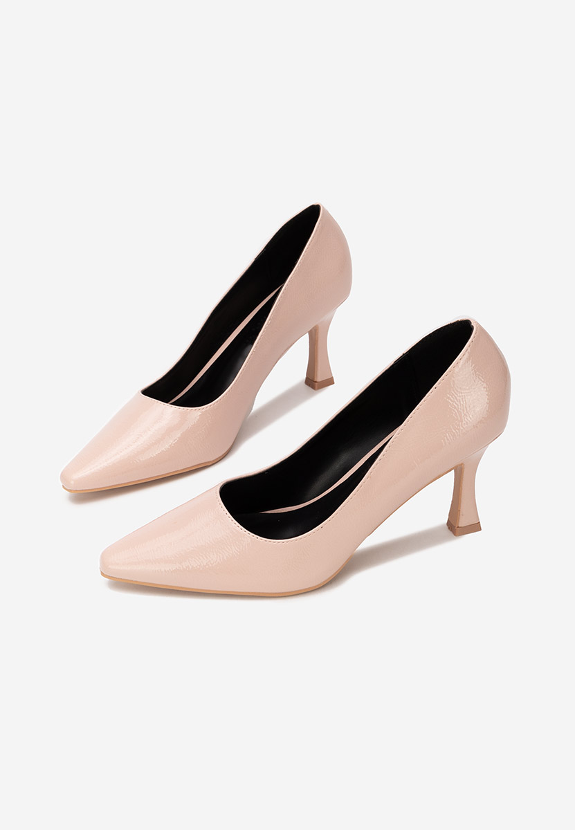 Pantofi cu toc subtire Hayley nude