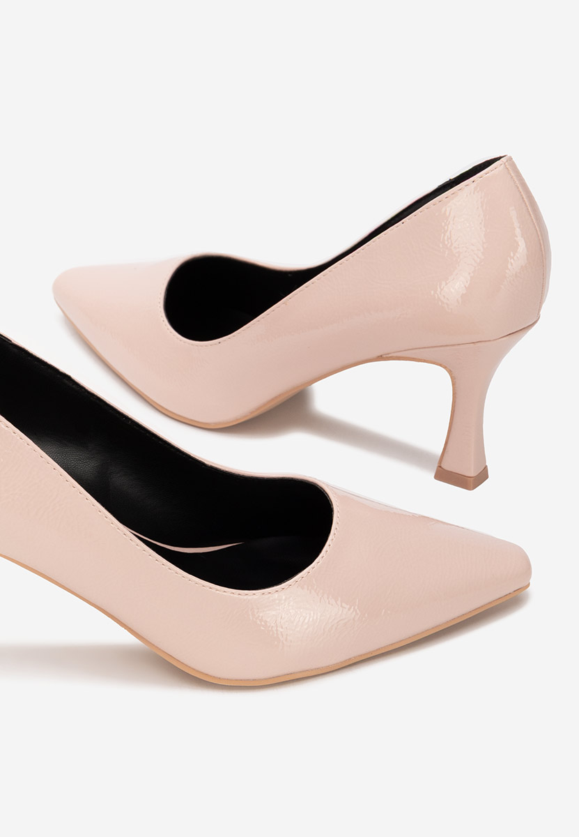Pantofi cu toc subtire Hayley nude