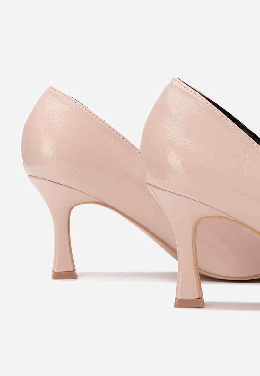 Pantofi cu toc subtire Hayley nude