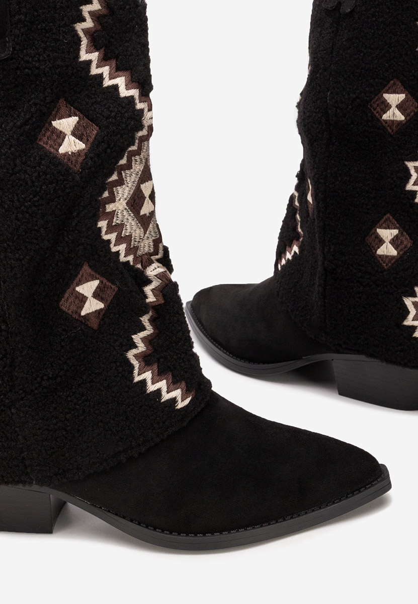 Cizme cu toc gros Cloria negre