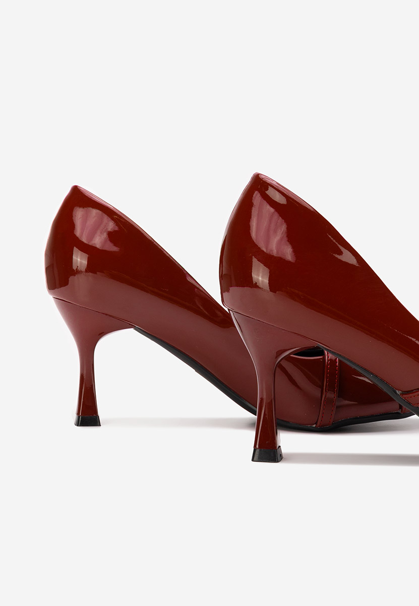 Pantofi cu toc subtire Neena rosii