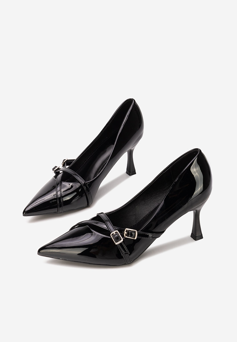 Pantofi cu toc subtire Neena negri