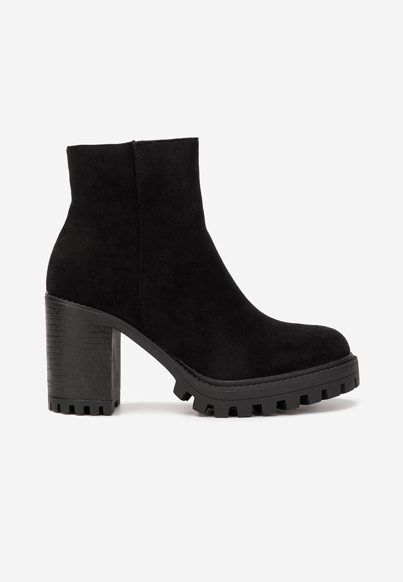Botine cu toc gros Cavira negre