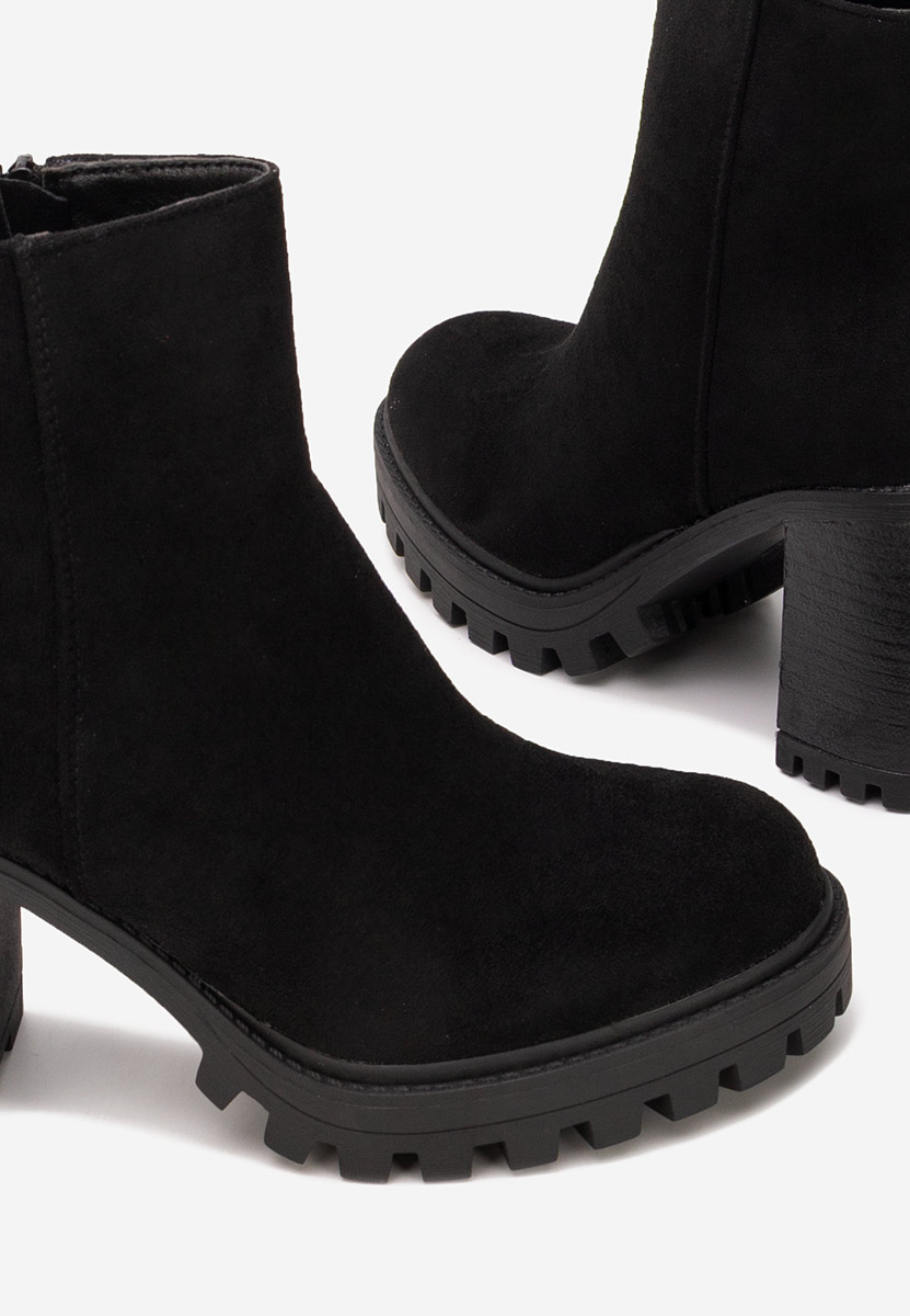 Botine cu toc gros Cavira negre