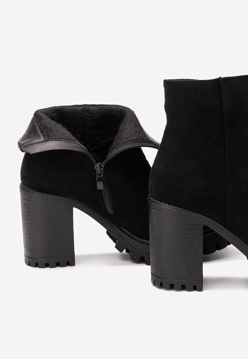 Botine cu toc gros Cavira negre