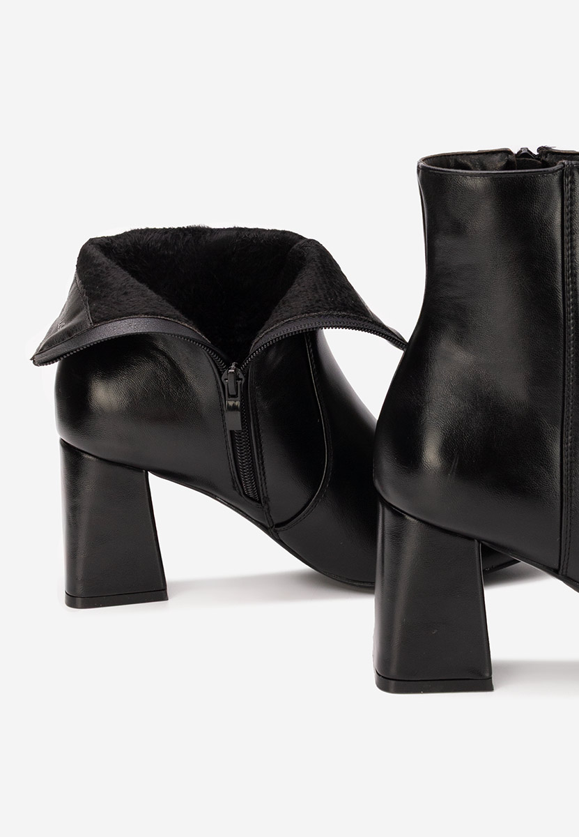 Botine cu toc gros Tavria negre