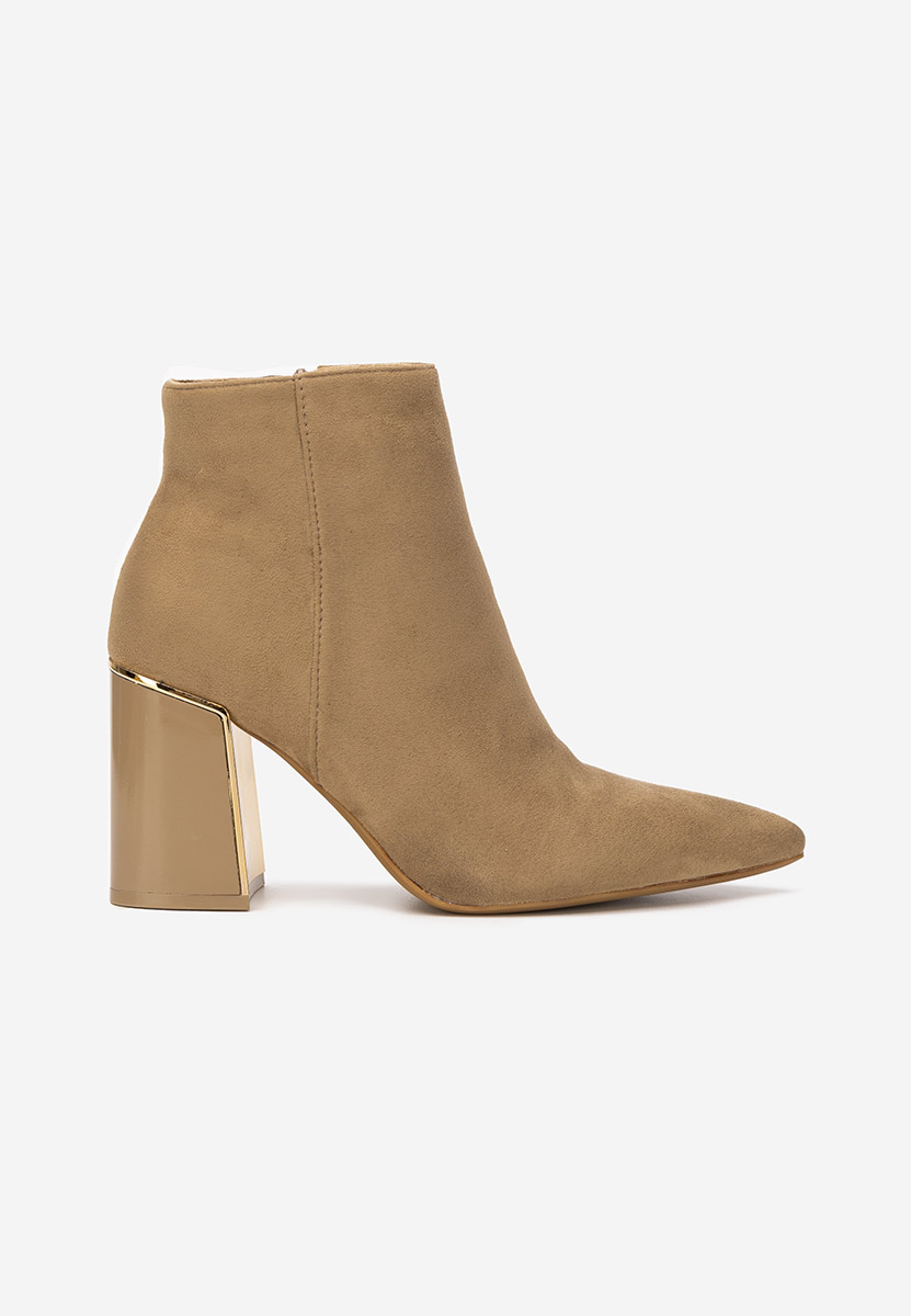 Botine cu toc gros Nolira kaki