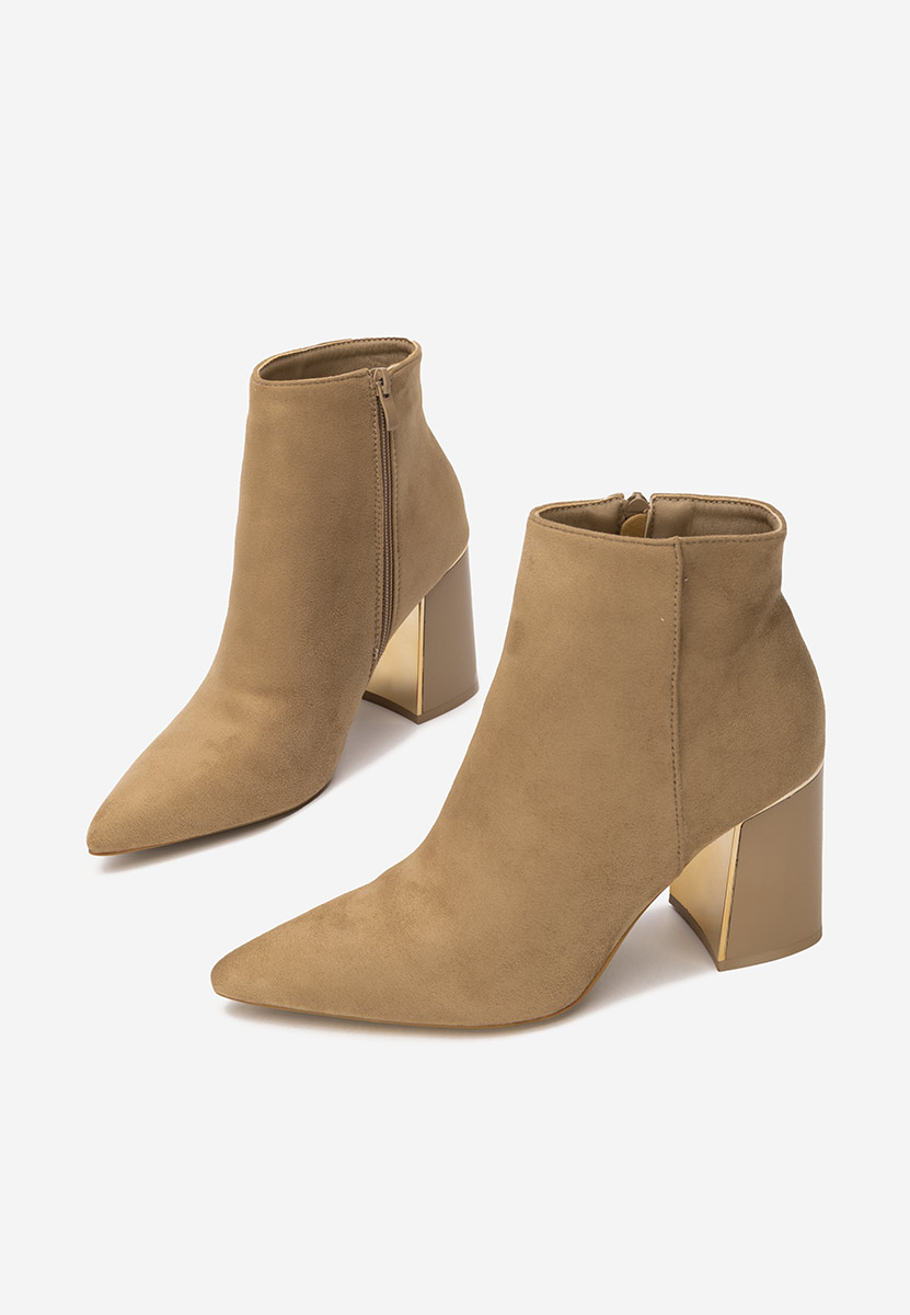 Botine cu toc gros Nolira kaki