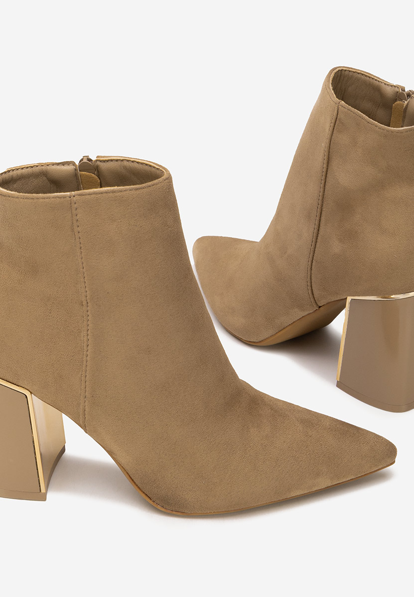 Botine cu toc gros Nolira kaki