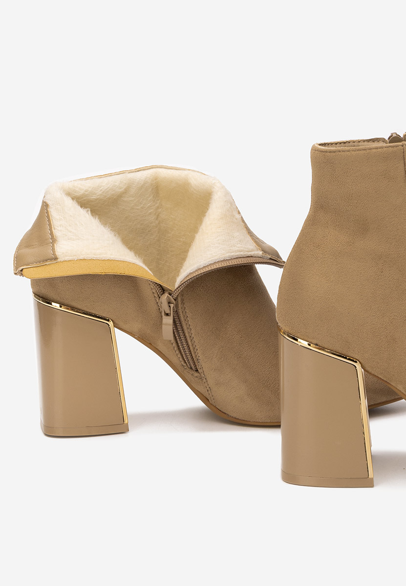 Botine cu toc gros Nolira kaki