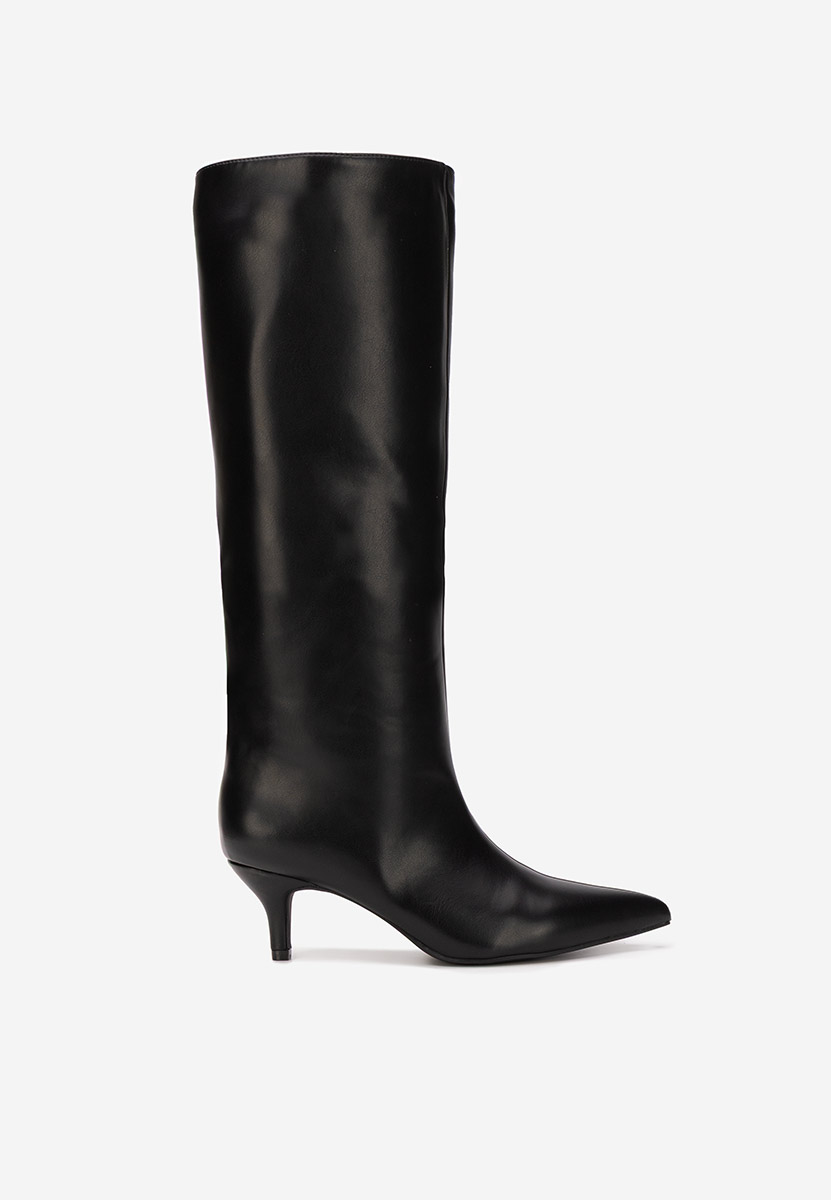 Cizme dama elegante cu toc Brelisa negre