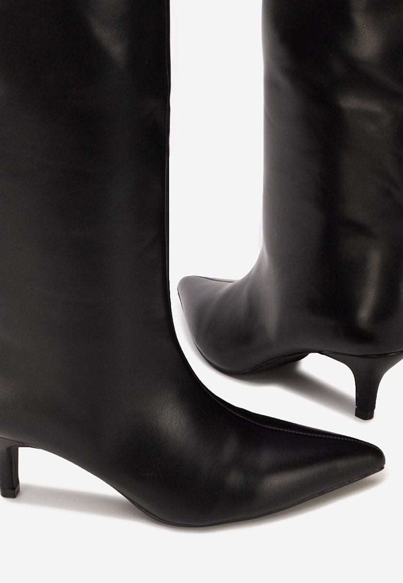 Cizme dama elegante cu toc Brelisa negre