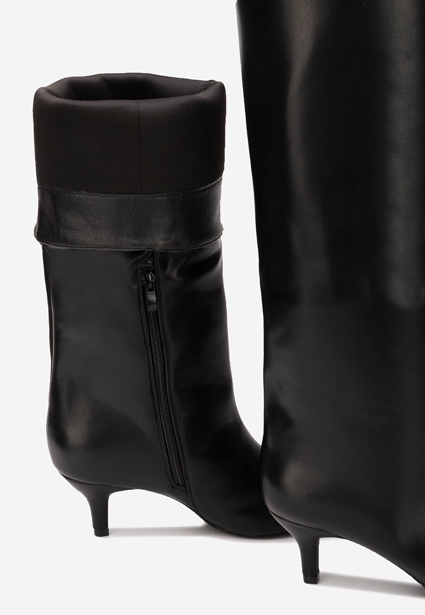 Cizme dama elegante cu toc Brelisa negre