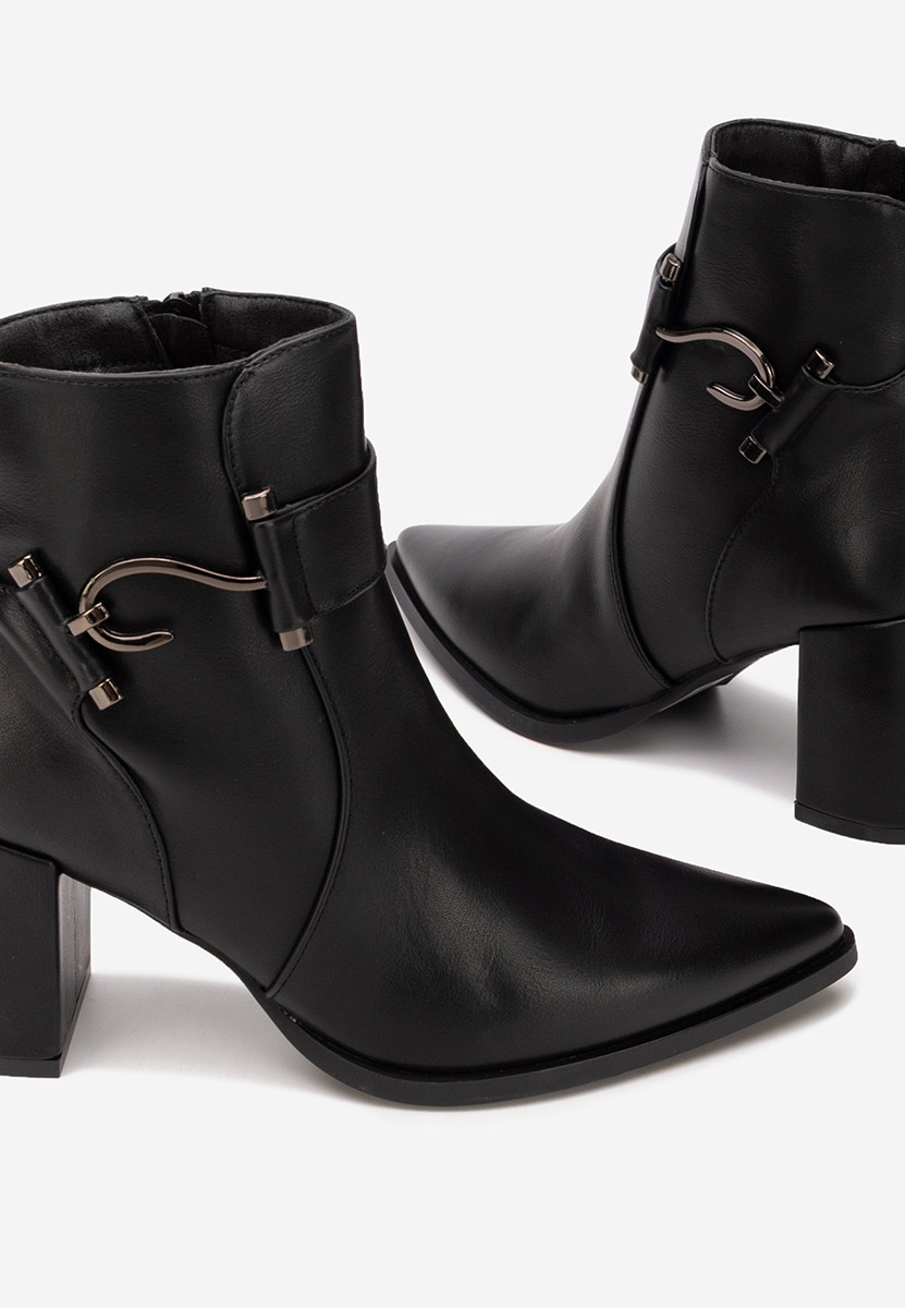 Botine cu toc gros Savira negre