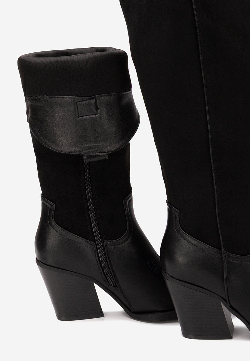 Cizme cu toc gros Ulvera negre