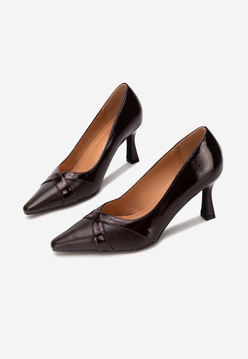 Pantofi cu toc subtire Ronie maro