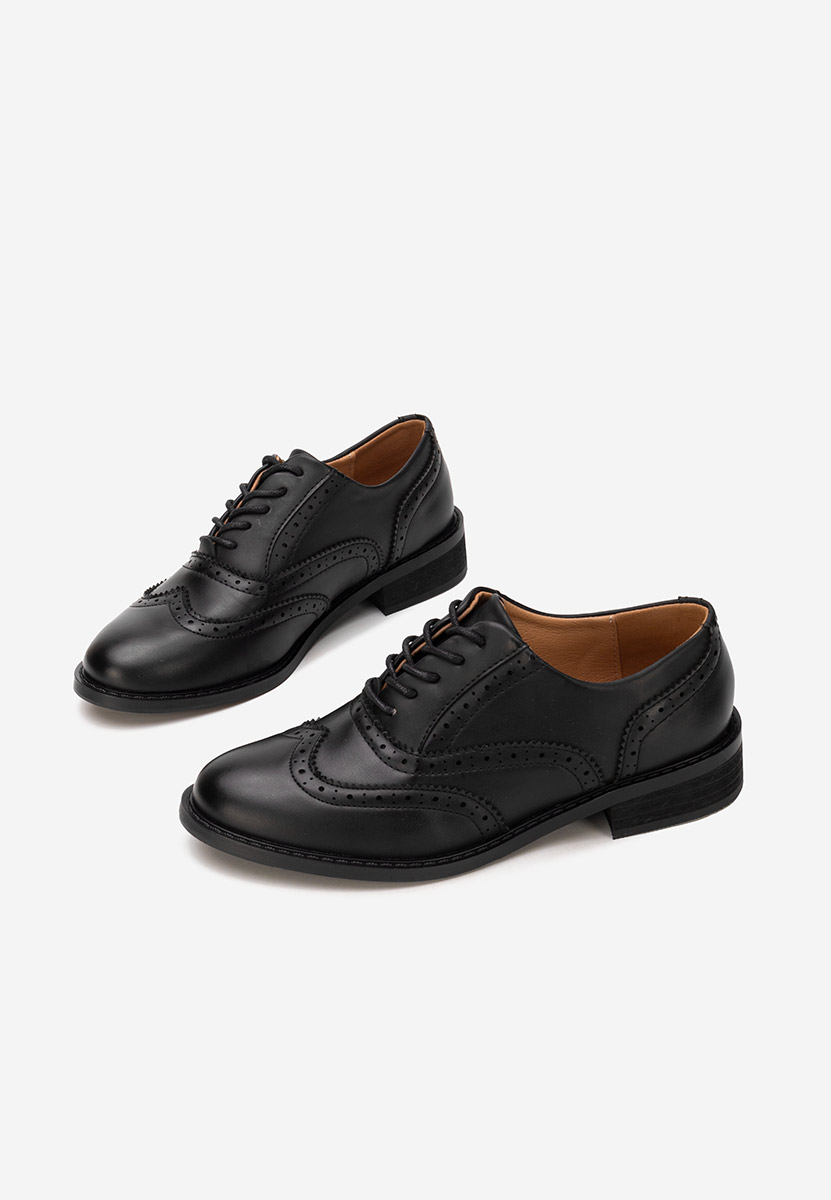 Pantofi dama brogue Cilora negri