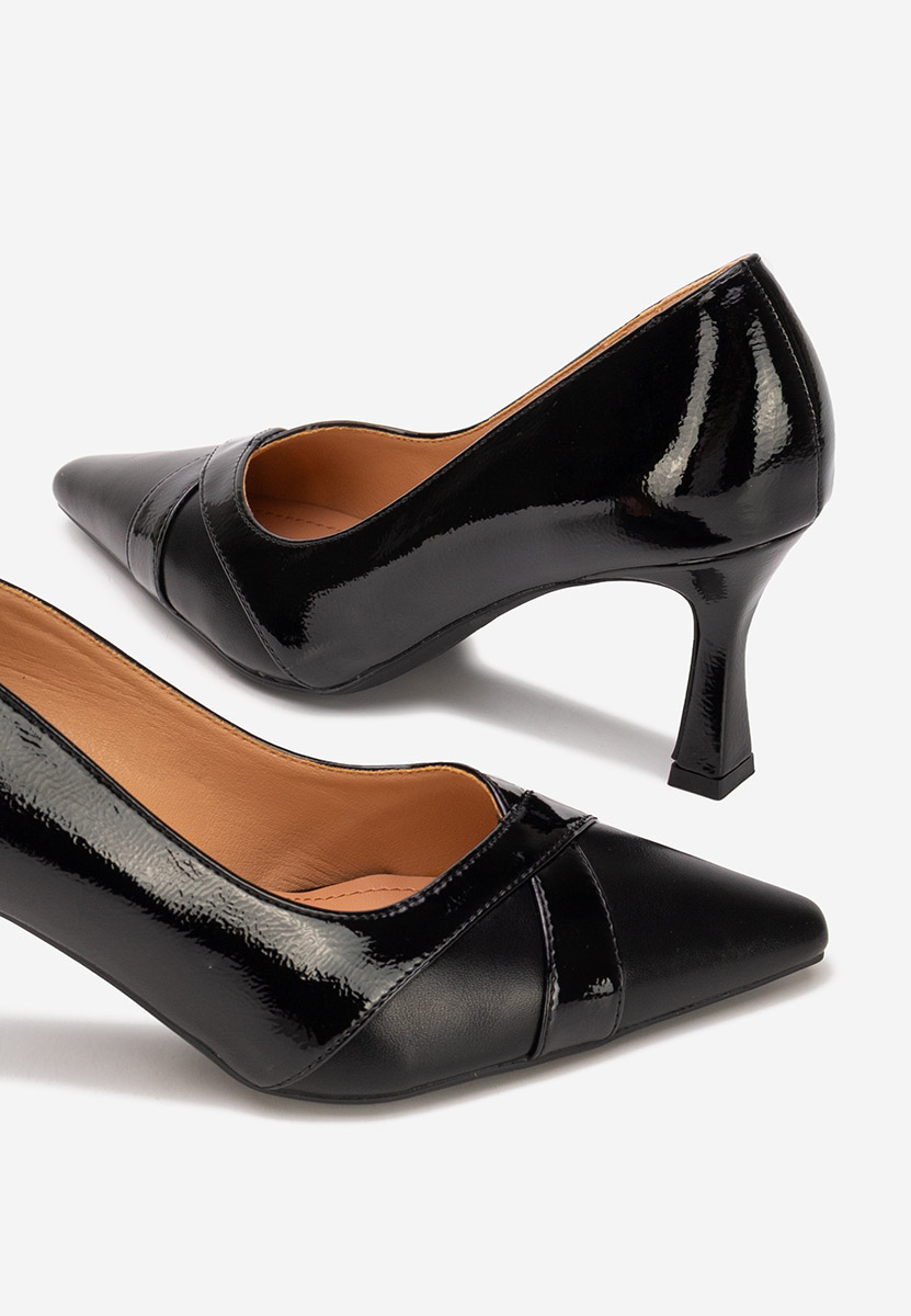 Pantofi cu toc subtire Ronie negri