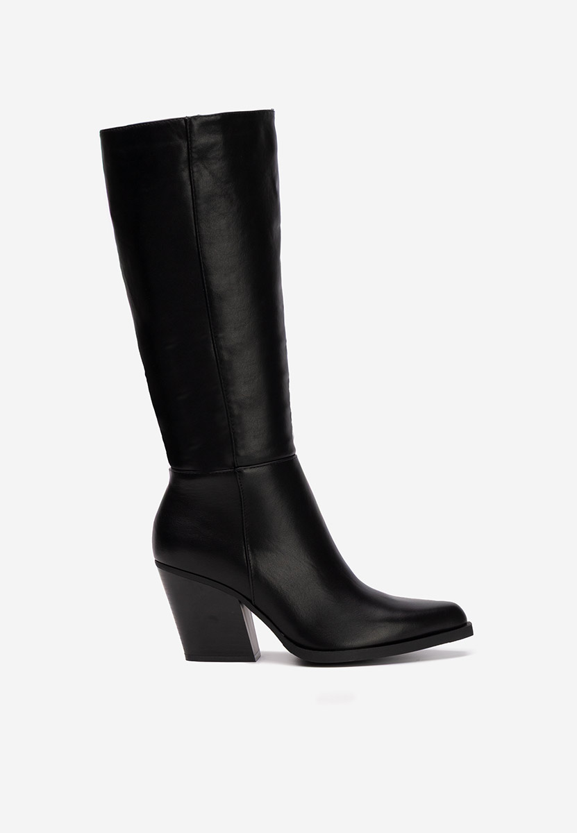 Cizme cu toc gros Glenira negre Cizme cu toc gros Glenira negre