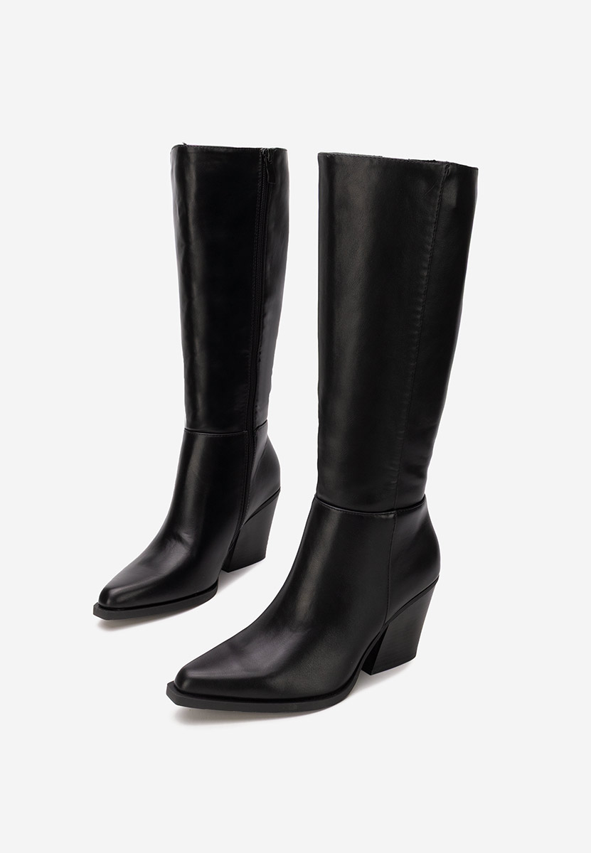 Cizme cu toc gros Glenira negre Cizme cu toc gros Glenira negre