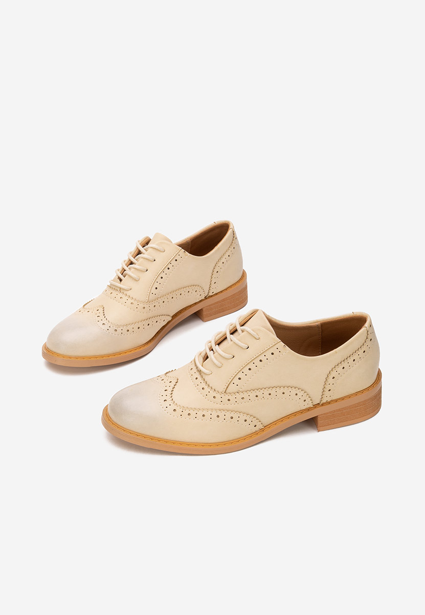 Pantofi dama brogue Cilora bej