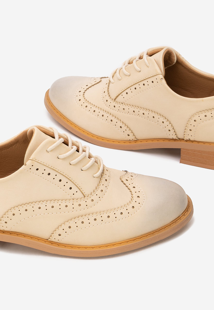 Pantofi dama brogue Cilora bej