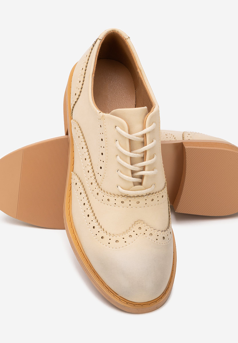 Pantofi dama brogue Cilora bej