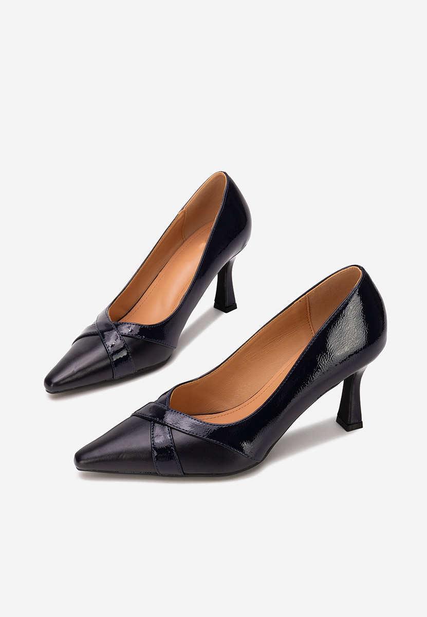 Pantofi cu toc subtire Ronie navy