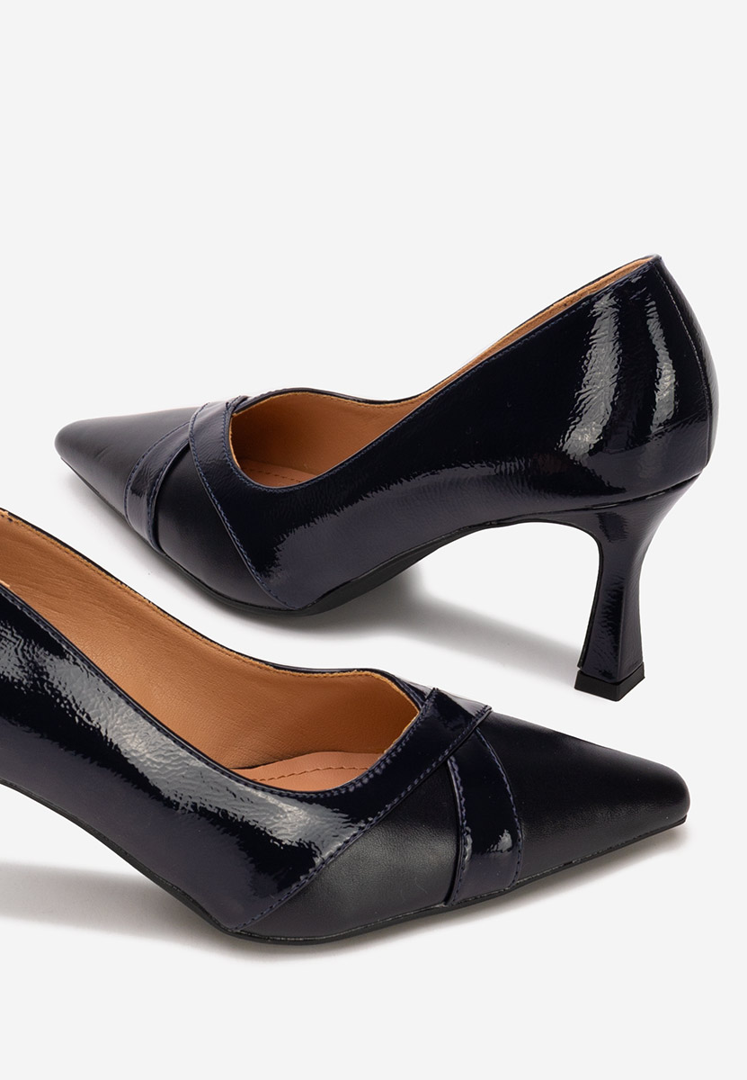 Pantofi cu toc subtire Ronie navy
