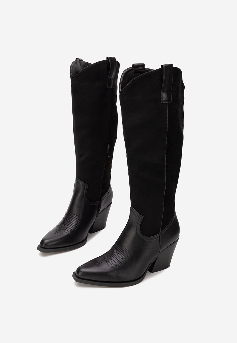 Cizme cu toc gros Ulvera negre