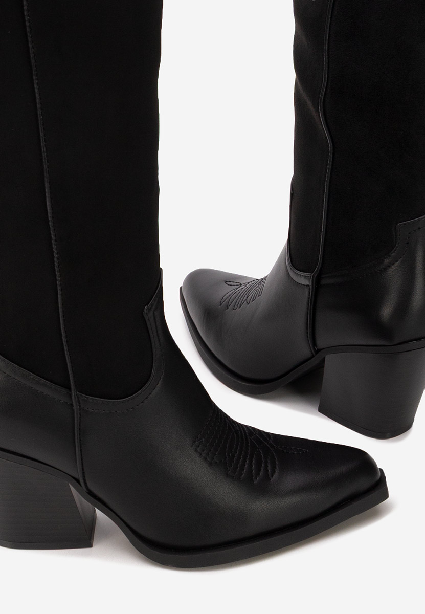 Cizme cu toc gros Ulvera negre