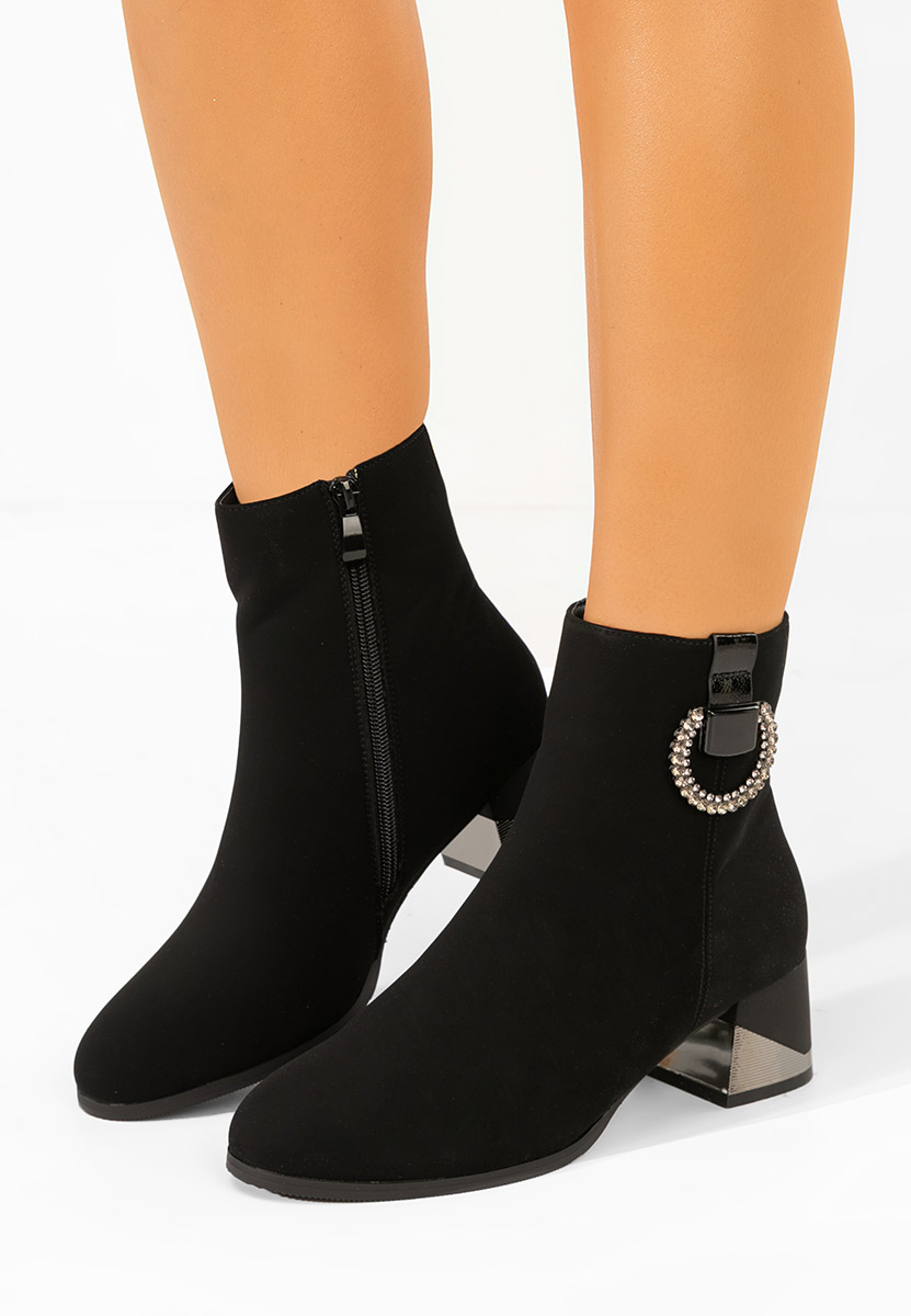 Botine cu toc gros Lorivara V2 negre