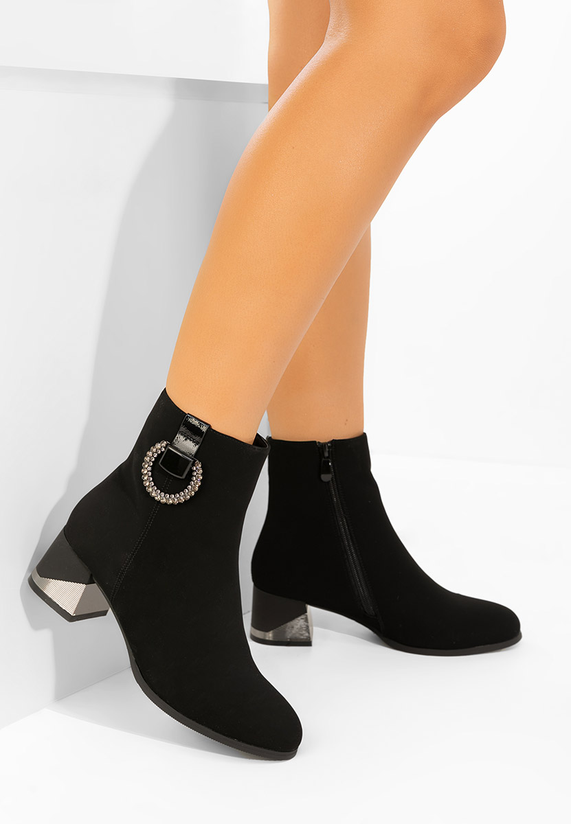 Botine cu toc gros Lorivara V2 negre