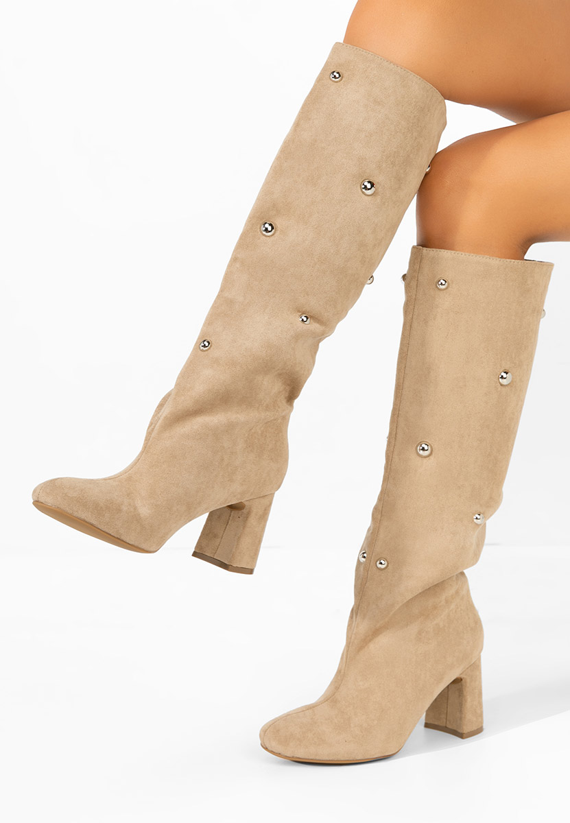 Cizme cu toc gros Noielia kaki