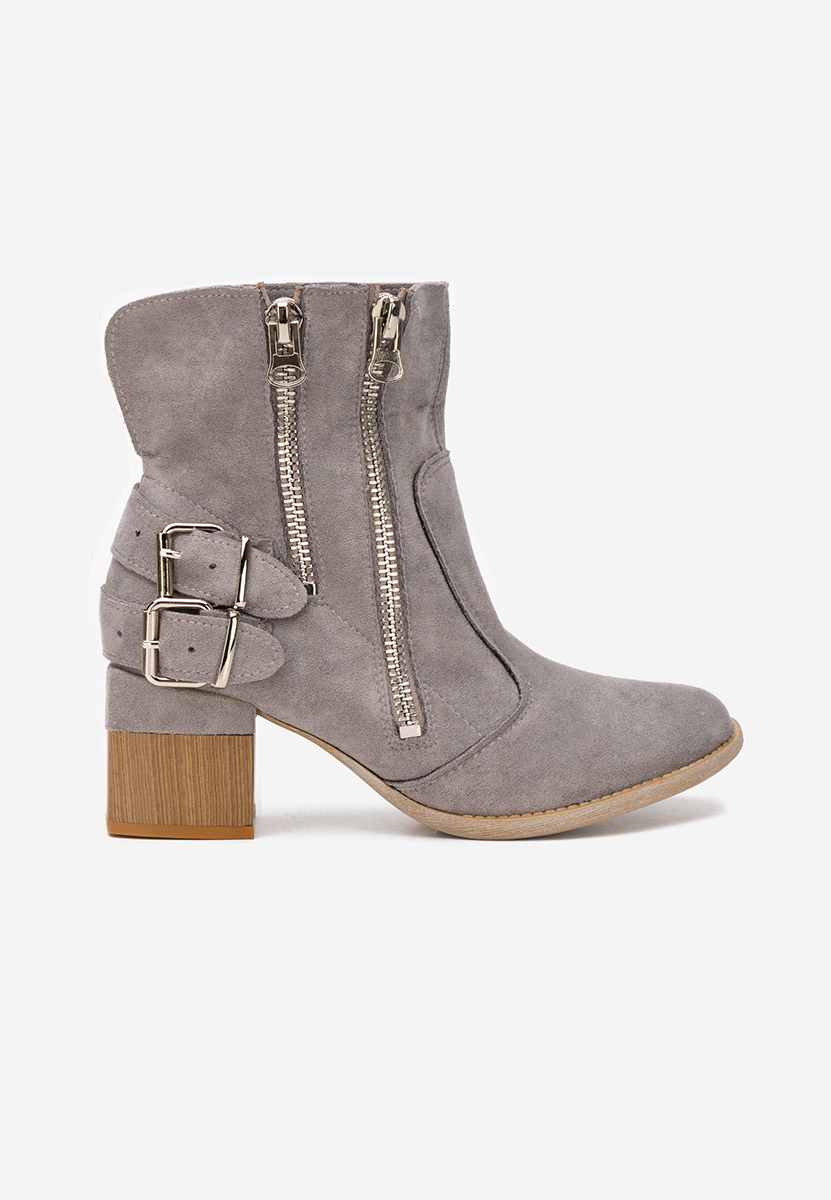 Botine cu toc gros Laroya V5 gri Botine cu toc gros Laroya V5 gri